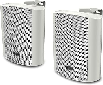 Audibax | Pícolo PR 52 | Altavoces Estantería | Altavoces HiFi y Sonorización | Potencia 100W | Soporte Pared | Pareja | Medidas: 24 x 17.5 x 14 cm (sin soporte) | 24 x 17.5 x 17 cm (soporte)